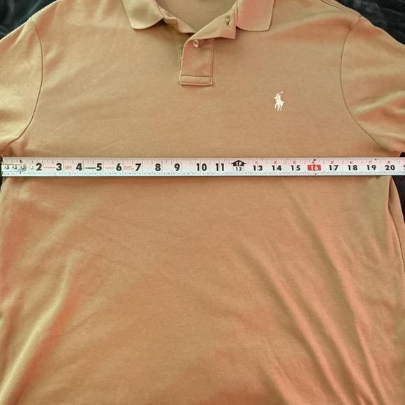Polo By Ralph Lauren Men's Medium Custom Fit Tan/ Desert Sand White Horse - Picture 6 of 7